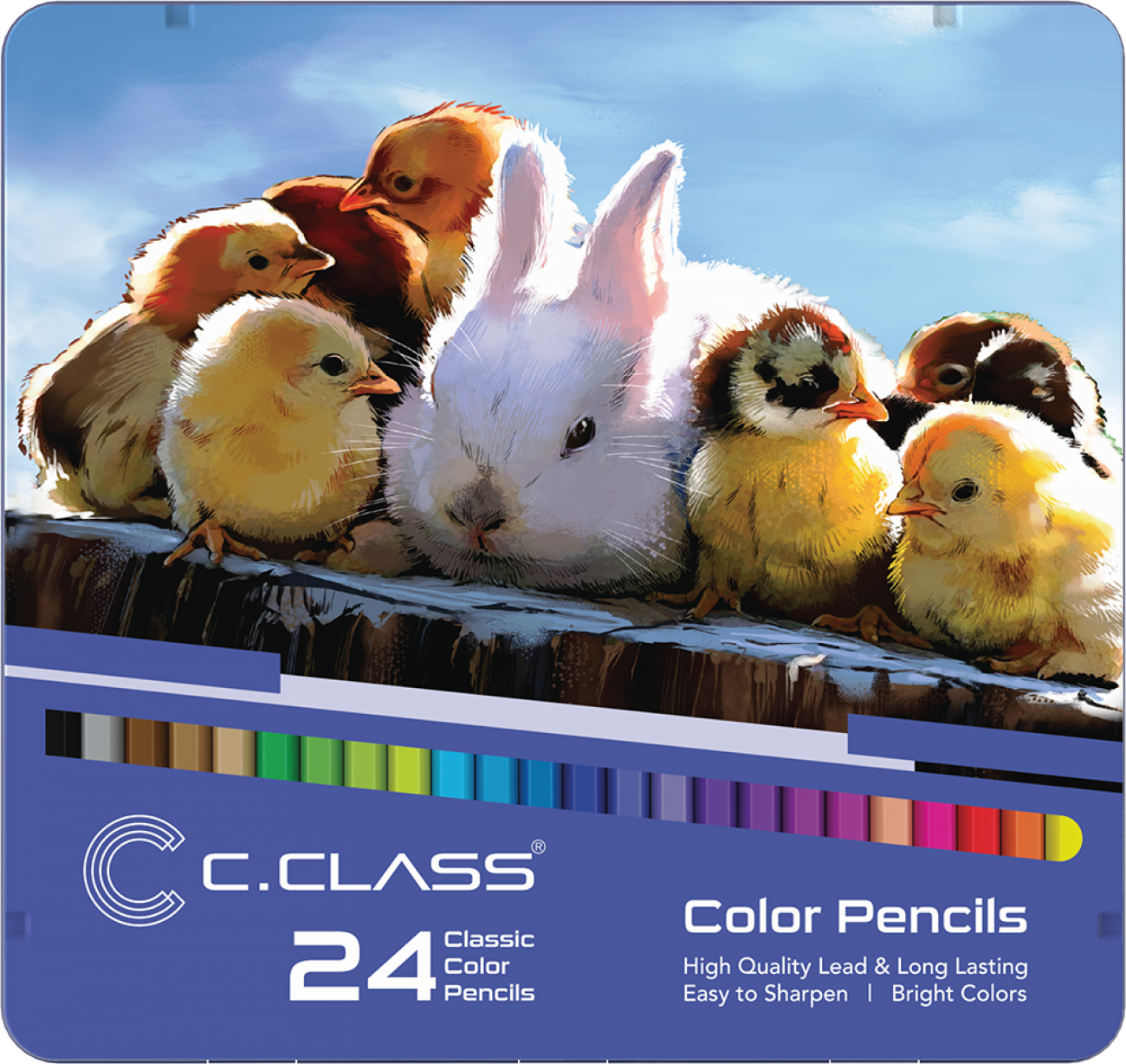 مداد رنگی 24 رنگ فلزی تخت