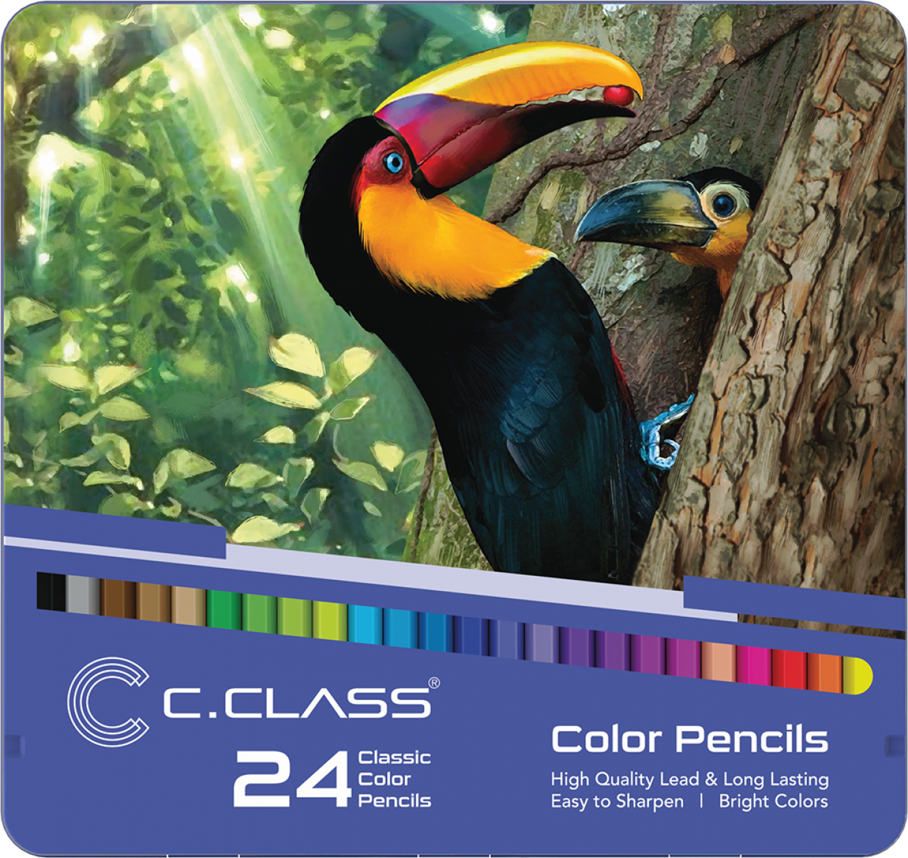 مداد رنگی 24 رنگ فلزی تخت